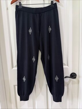 Victoria's Secret Black Embellished Pull-on Sweater Pants